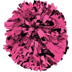imagechass Metallic Cheerleading Poms  Shiny Metallic Cheer Pom with Baton Handle for Dance Sports Celebrations Single Pom or PairMetallic Pink