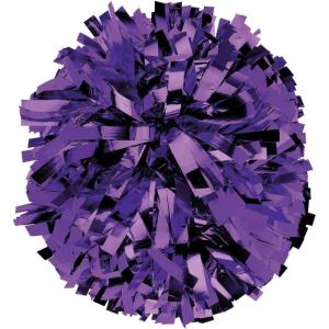 imagechass Metallic Cheerleading Poms  Shiny Metallic Cheer Pom with Baton Handle for Dance Sports Celebrations Single Pom or PairMetallic Purple