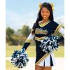 imagechass Cheerleading Uniform Skirt for Girls  Blaze Boost Fitted Asymmetrical Pleat Cheerleader OutfitNavyWhiteMetallic Silver  Youth Size