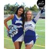 imagechass Cheerleading Uniform Skirt for Girls  Blaze Boost Fitted Asymmetrical Pleat Cheerleader OutfitNavyWhiteMetallic Silver  Youth Size