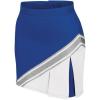 imagechass Cheerleading Uniform Skirt for Girls  Blaze Boost Fitted Asymmetrical Pleat Cheerleader OutfitRoyalWhiteMetallic Silver  Adult Size