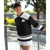 imagechass Cheer Oversized Long Sleeve Hockey Jersey for CheerleadersBlack  Adult