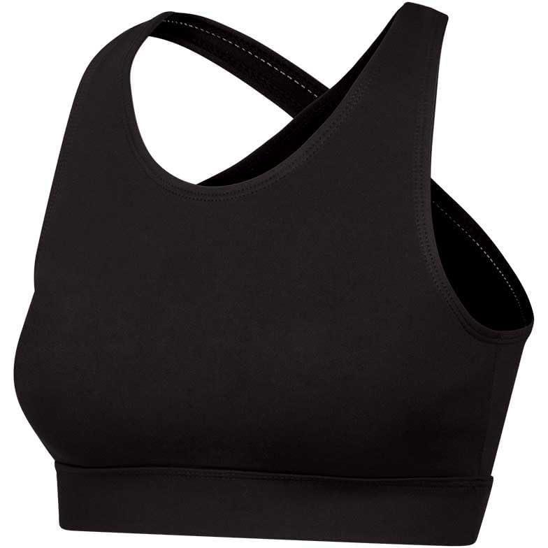 imageGK All Star Cheer Athletic Sports Bra for Girls  Supportive Crossback Bra Top with KeyholeBlack  Adult