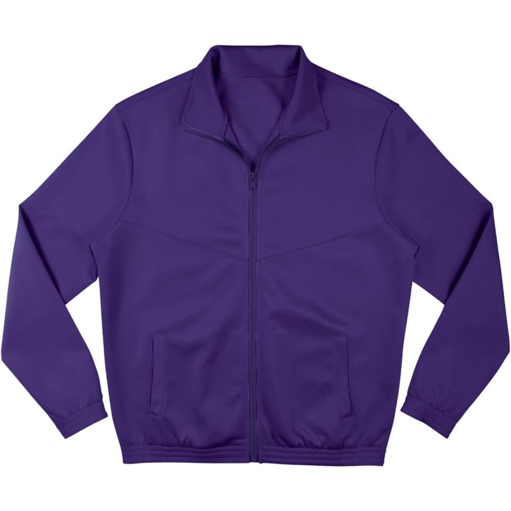 imageGK Basic Athletic Warmup Jacket for Women or Men Adult SizesPurple