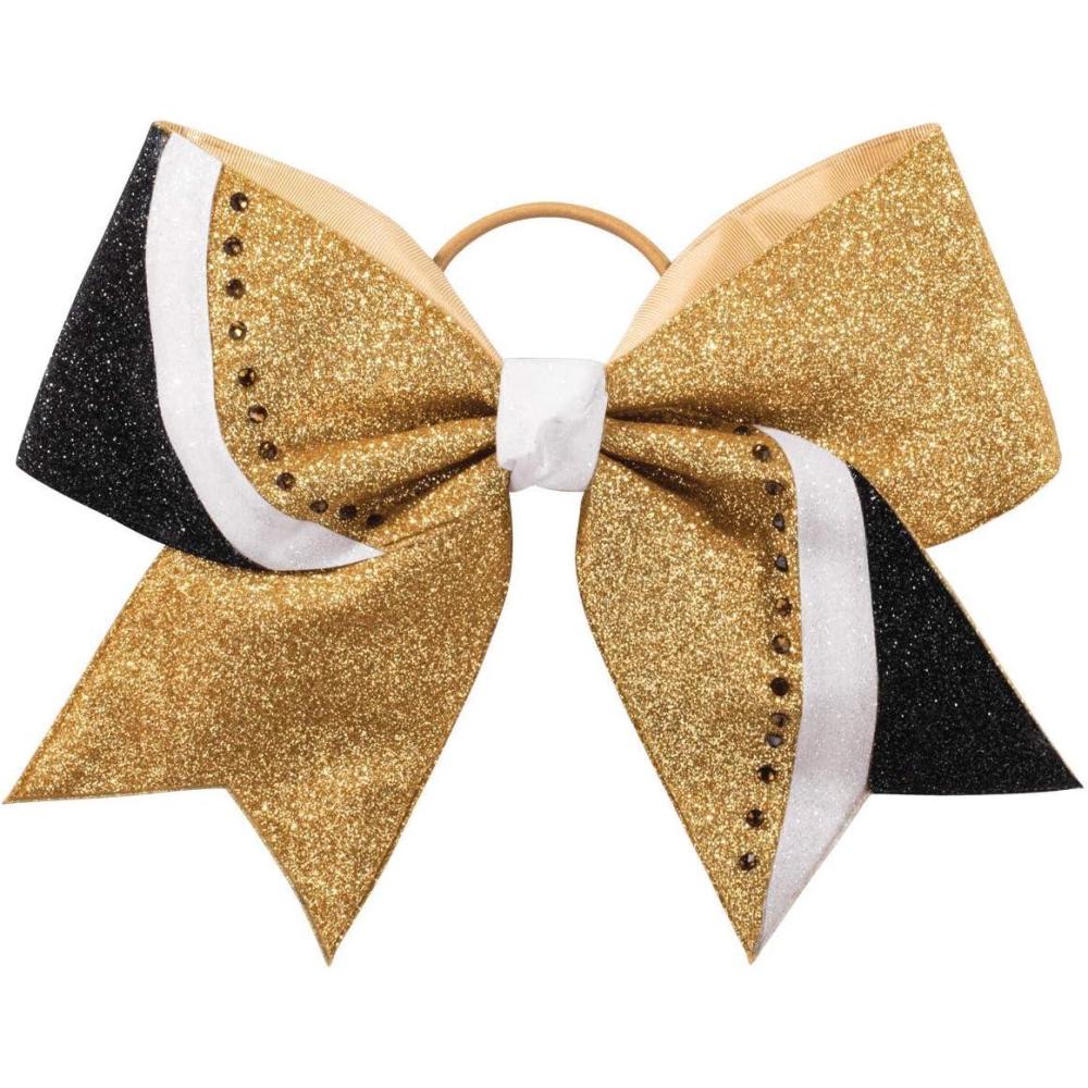 imagechass Rhinestone Swish Performance Hair BowGlitterGold