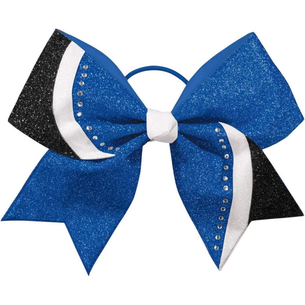 imagechass Rhinestone Swish Performance Hair BowGlitterRoyal