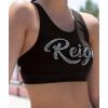 imageGK All Star Cheer Athletic Bra Top for Girls  VBack Twisted Sports Bra with Cut OutBlack  Plus
