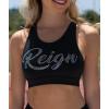 imageGK All Star Cheer Athletic Sports Bra for Girls  Supportive Crossback Bra Top with KeyholeBlack  Adult