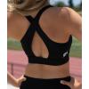 imageGK All Star Cheer Athletic Sports Bra for Girls  Supportive Crossback Bra Top with KeyholeBlack  Plus