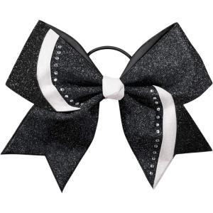 imagechass Rhinestone Swish Performance Hair BowGlitterBlack