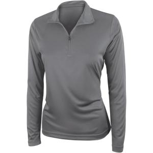 imagechass Womens HighPerformance QuarterZip Top  MoistureWicking and UV Protected Long Sleeve Warmup JacketGraphite