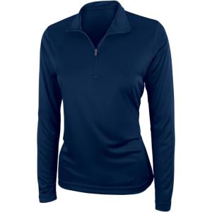 imagechass Womens HighPerformance QuarterZip Top  MoistureWicking and UV Protected Long Sleeve Warmup JacketNavy
