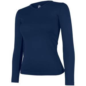 imageIon Cheer Fitted VNeck Long Sleeve Practice Top  Soft and Stretchy Practice Cheerleading ShirtNavy  Adult Size