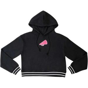 imagechass Cheer Graphic Sweatshirt for Cheerleaders  Vintage Inspired Hoodie with Cheerleading Screen PrintBlack  Adult