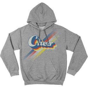 imagechass Cheer Graphic Sweatshirt for Cheerleaders  Vintage Inspired Hoodie with Cheerleading Screen PrintGraphite  Adult