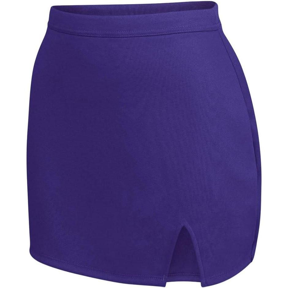 imageIon Cheerleading Uniform Skirt for Girls  Cheer Bottoms with Elastic Waistband and VNotch HemPurple  Youth Size