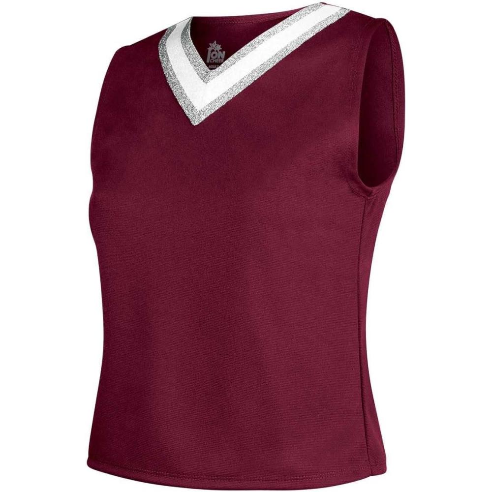 imageIon Cheerleading Uniform Top for Girls  VNeck Tank Cheer Shell TopMaroon  Adult