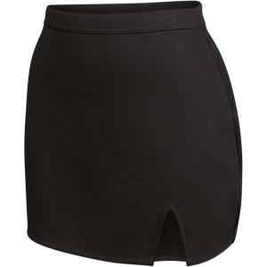 imageIon Cheerleading Uniform Skirt for Girls  Cheer Bottoms with Elastic Waistband and VNotch HemBlack  Child