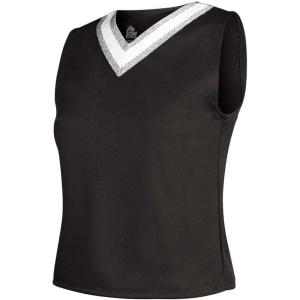 imageIon Cheerleading Uniform Top for Girls  VNeck Tank Cheer Shell TopBlack  Adult