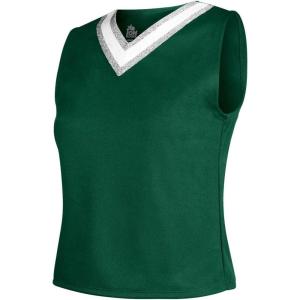 imageIon Cheerleading Uniform Top for Girls  VNeck Tank Cheer Shell TopDark Green  Adult