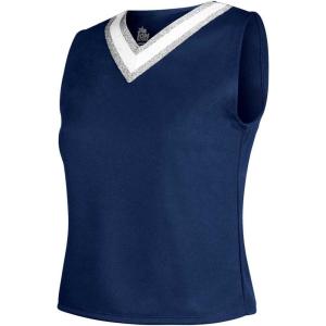 imageIon Cheerleading Uniform Top for Girls  VNeck Tank Cheer Shell TopNavy  Child