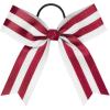 imagechass Cheerleading Hair Bows  6quot Striped Hair Ribbon Accessory for Cheerleaders with Attached Hair TieTrue Red