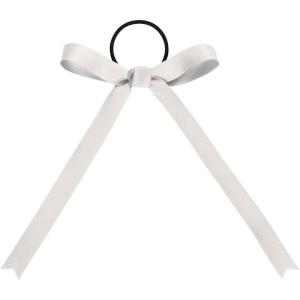 imagechass Cheerleading Hair Bows  6quot Traditional Hair Ribbon Accessory for Cheerleaders with Attached Hair TieWhite