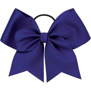 imagechass Cheerleading Jumbo Hair Bow  7quot Hair Ribbon Accessory for Cheerleaders with Attached Hair TieTrue Royal
