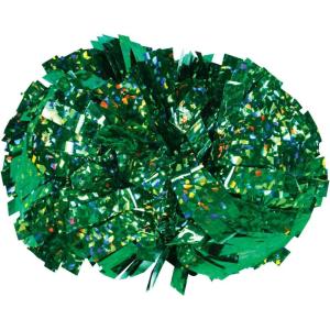 imageChasse Holographic Cheerleading Pom Poms  Shiny Metallic Foil Cheer Pom with Baton Handle for Dance Sports Celebrations Single or PairCrystal Kelly
