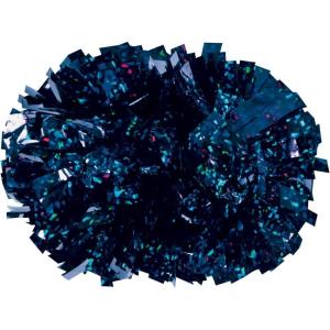 imageChasse Holographic Cheerleading Pom Poms  Shiny Metallic Foil Cheer Pom with Baton Handle for Dance Sports Celebrations Single or PairCrystal Navy
