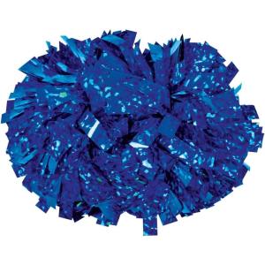 imageChasse Holographic Cheerleading Pom Poms  Shiny Metallic Foil Cheer Pom with Baton Handle for Dance Sports Celebrations Single or PairCrystal Royal