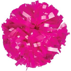 imagechass Cheerleading Poms  Neon WetLook Pom Poms with Baton Handle for Dance Sports Celebrations Single Neon Pink