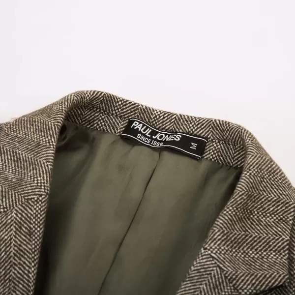 Herringbone Tweed Blazer British Wool Blend Sport Coat Jacket