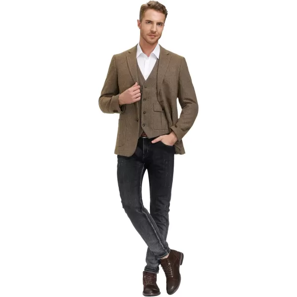Herringbone Tweed Blazer British Wool Blend Sport Coat Jacket
