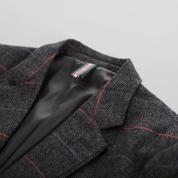 Herringbone Tweed Blazer British Wool Blend Sport Coat Jacket