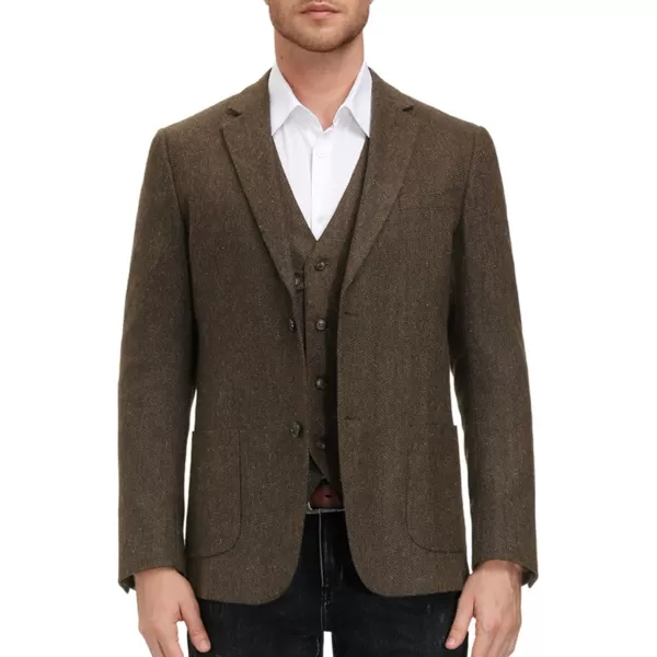 Herringbone Tweed Blazer British Wool Blend Sport Coat Jacket