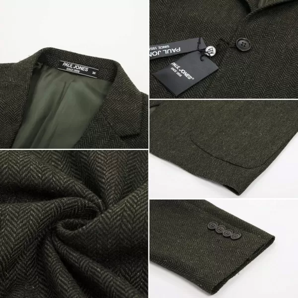 Herringbone Tweed Blazer British Wool Blend Sport Coat Jacket