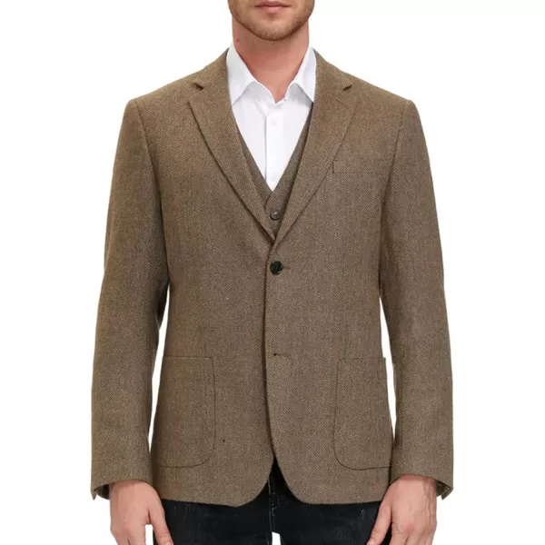 Herringbone Tweed Blazer British Wool Blend Sport Coat Jacket