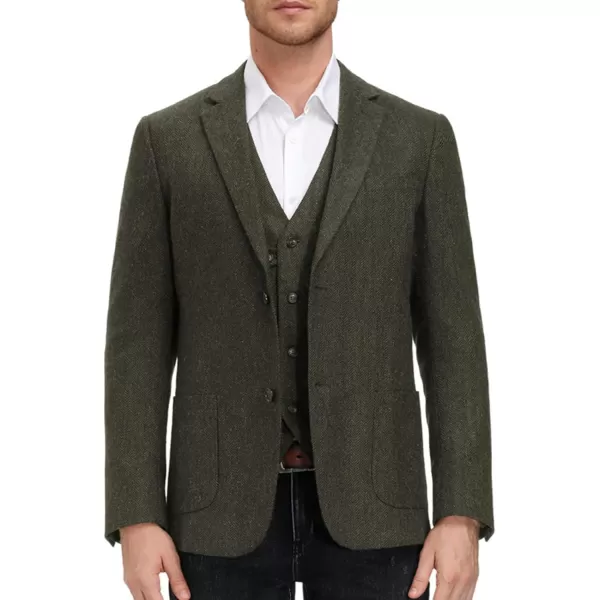 Herringbone Tweed Blazer British Wool Blend Sport Coat Jacket