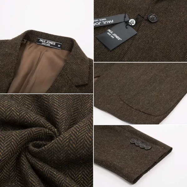 Herringbone Tweed Blazer British Wool Blend Sport Coat Jacket
