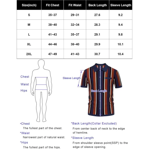 Men’s Short Sleeve Knit Shirt Vintage Stripe Lapel Collar Polo Shirt