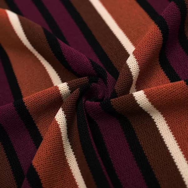 Men’s Short Sleeve Knit Shirt Vintage Stripe Lapel Collar Polo Shirt