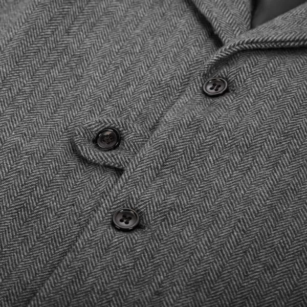 PAUL JONES Mens Herringbone Tweed Waistcoat British Tailored Collar Suit Vest