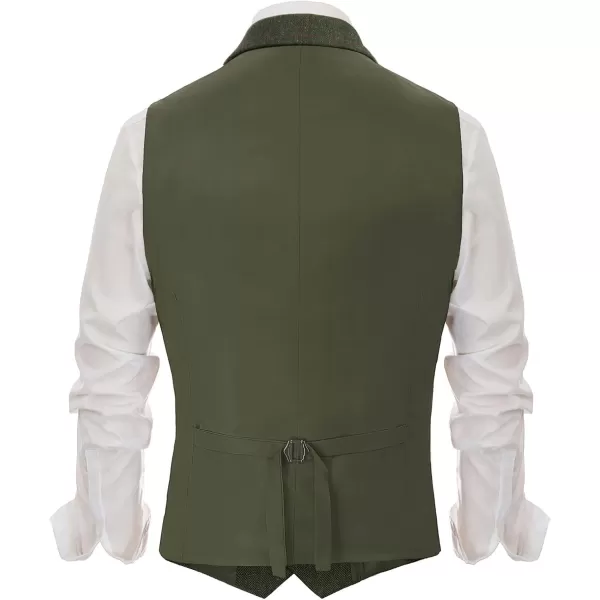 PAUL JONES Mens Herringbone Tweed Waistcoat British Tailored Collar Suit Vest