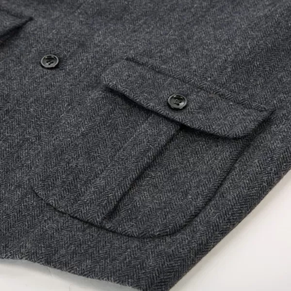 PAUL JONES Mens Herringbone Tweed Waistcoat British Tailored Collar Suit Vest
