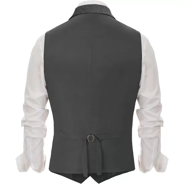 PAUL JONES Mens Herringbone Tweed Waistcoat British Tailored Collar Suit Vest