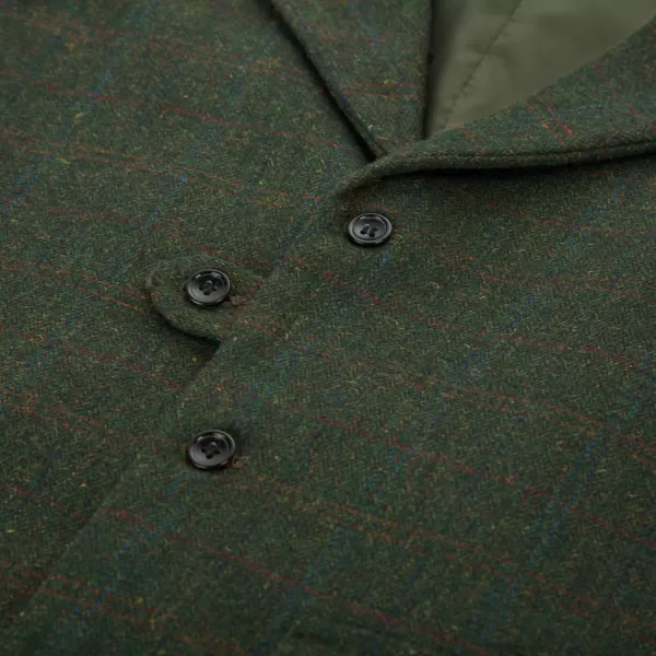 PAUL JONES Mens Herringbone Tweed Waistcoat British Tailored Collar Suit Vest