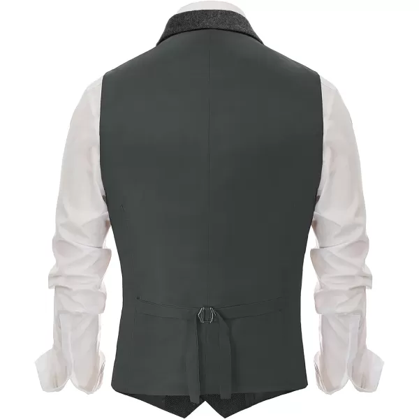 PAUL JONES Mens Herringbone Tweed Waistcoat British Tailored Collar Suit Vest