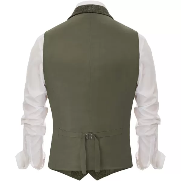 PAUL JONES Mens Herringbone Tweed Waistcoat British Tailored Collar Suit Vest