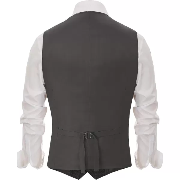 PAUL JONES Mens Western Herringbone Suit Vest Tweed Wool Blend Slim Fit Waistcoat